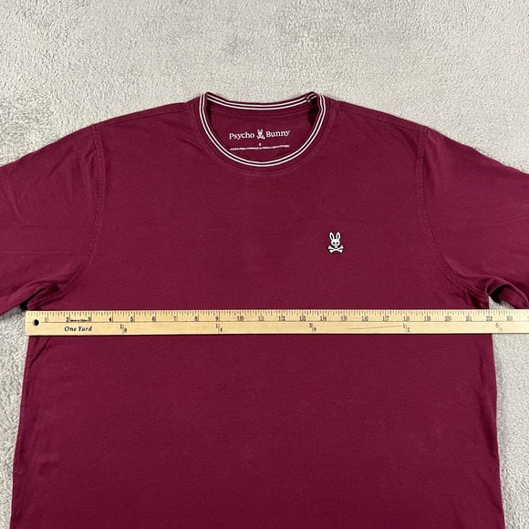 Psycho Bunny T Shirt Mens 6 Large Burgundy Logan Tee Crewneck Pima Cotton - Picture 8 of 11